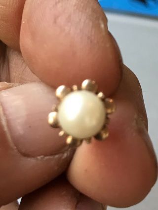 Rare Vintage Soviet Golden Pearl Earrings 4