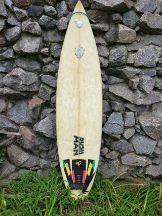 Vintage Jeff Bushman Hand Crafted Surf Board Signed