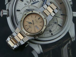 Vintage Seiko Sq Quartz Watch 7546 7030 Large Strap Day Date English & Spanish