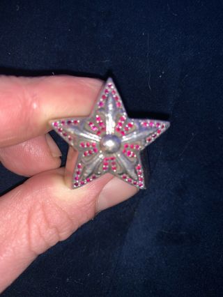 Chrome Hearts Ruby/silver Star Ring Very Rare