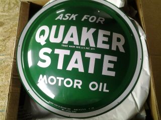 Quaker State Vintage Domed Porcelain Sign