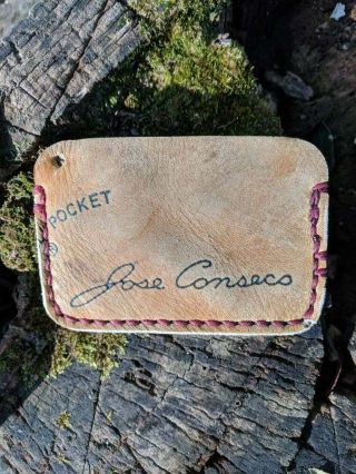 Vintage Baseball Glove Leather Two Pocket Card Wallet Case - Jose Canseco