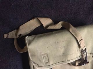 1943 RUBBERIZED MUSETTE BAG AIRBORNE PARATROOP WWII WW2 US ARMY STRAP 3