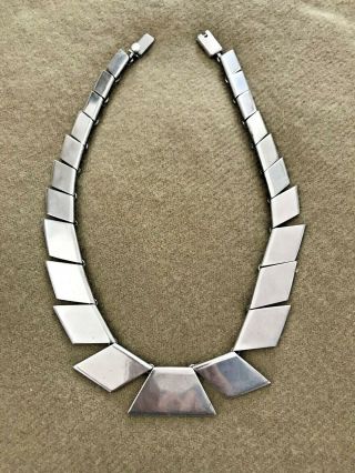 Vintage Mexican Sterling Necklace Very Heavy And Killer Style