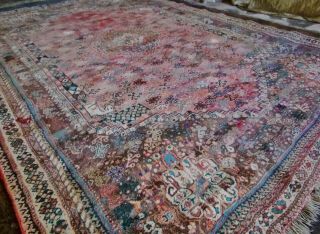 X Large Handmade Handknotted Afghan WOOL Rug Shindand Adraskand Herati Hand dyed 2