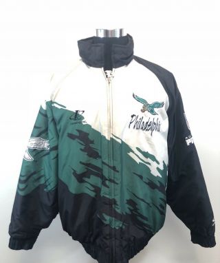 Philadelphia Eagles Logo Athletic Splash Very Rare Jacket Size Xl Vtg 90s