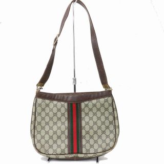 Authentic Vintage Gucci Shoulder Bag Gg Sherry Browns Pvc 350422