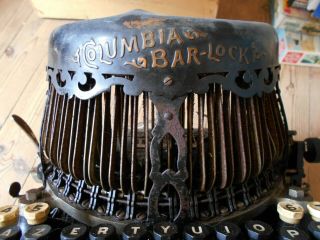Vintage typewriter Columbia bar lock no14 for restoration rare with case lid 4