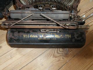 Vintage typewriter Columbia bar lock no14 for restoration rare with case lid 5