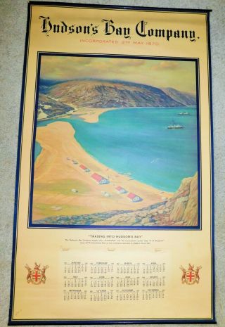 SET OF NINE VINTAGE HUDSON BAY CALENDARS - 1934 - 1942,  bonus artwork - 1918 & 1919 2