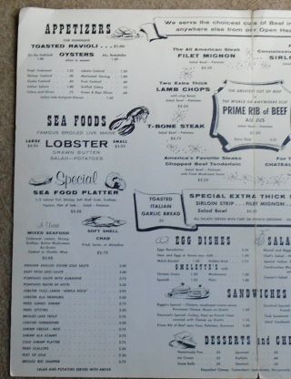 Vintage Stan Musials & Biggies St.  Louis MO 2 Pc.  Restaurant Menu HTF 3