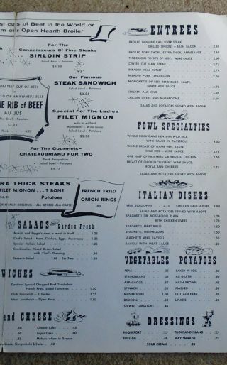 Vintage Stan Musials & Biggies St.  Louis MO 2 Pc.  Restaurant Menu HTF 4