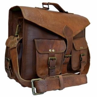 Messenger Shoulder Briefcase Laptop Bag Vintage Leather Men 