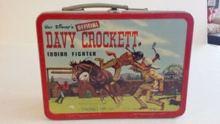 1955 Disney Davy Crockett At The Alamo Lunch Box Vintage Rare