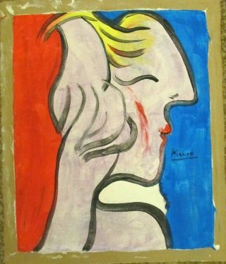 Vintage abstract oil on canvas Pablo Picasso Modern art 20th century 2