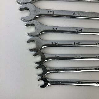 Vintage S - K S&K Tool Forged 11 Pc Standard Combination Wrench Set 12 PT 1 