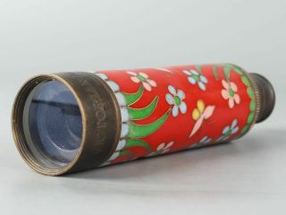 Chinese Exquisite Handmade Copper Cloisonne Telescope