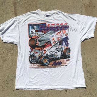 Mark Kinser Sprint Car Vintage 90s Racing T - Shirt With Autograph 2xl 3e