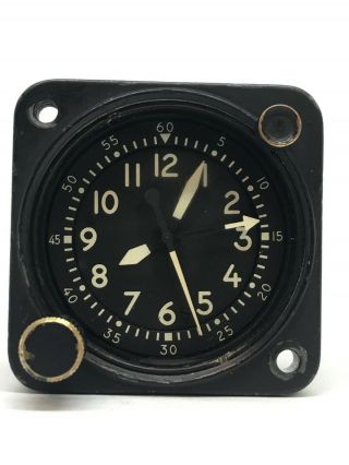 Vintage Waltham A13a - 2 Military Aircraft Clock 20 Jewel Usaf Dash Clock