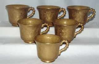 10 Imperial Candlewick Rose Of Sharon Gold 2 3/4 " Punch Cups Rare