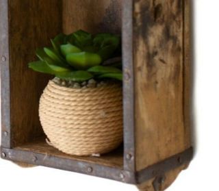 Vintage Wood Brick Mold Hanging Shelf | Wall Floating Shadow Box Cabinet Rustic 3