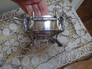 Antique Reed & Barton Silverplate Butter Dish Holder Figural Whippet & Soliders 8