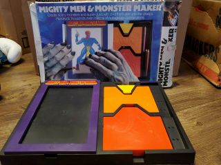 Vintage 1978 Tomy Mighty Men & Monster Maker Toy Stencil/drawing Kit