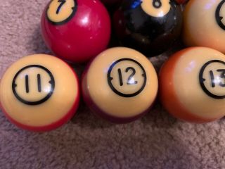 Vtg Brunswick Centennial Billiard pool Balls Round Dart Blue Dot Cue Ball 5