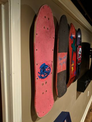 Vintage Mike McGill Powell Peralta Skull and Snake skateboard deck PINK 4