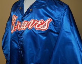 Vintage Game Worn Atlanta Braves Satin Windbreaker Jacket - Wilson Size 46 2