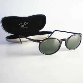 Vintage Ray Ban B&l Usa Asbury Seville Sunglasses Gatsby Oval Round Black Lennon