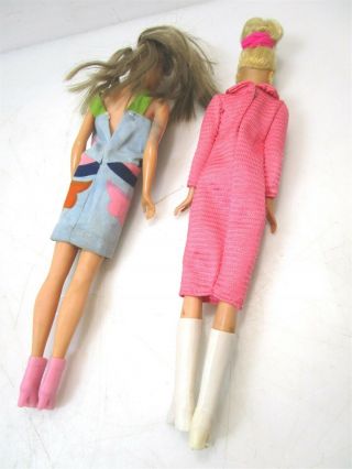 Vintage Mod Era Barbie & Francie Mattel Dolls 60s 70s Style Fashion Pink Blue 8