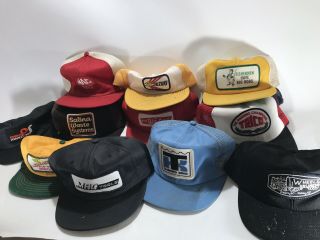 13 Vintage Trucker Hats Made In Usa With Patch Cap Snapback Vtg America Us Farm