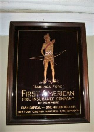 Early Vintage First American Fire Insurance Company Sign