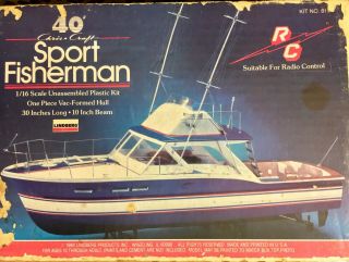 VTG LINDBERG CHRIS CRAFT SPORT FISHERMAN 40 1/16th model Rc with motors 811 5