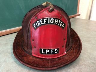 Rare Exc Vintage Cairns & Brother Leather Firefighter Fireman Fire Helmet Lpfd