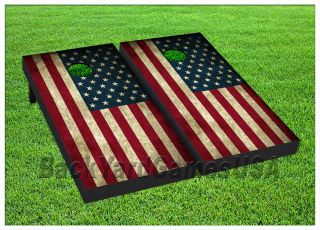 American Flag Patriotic Cornhole Boards Beanbag Toss Game W Bags Vintage Usa 402