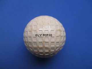 Vintage C.  1920s Dunlop Olympic " Early Square & Triangle " Mesh Pattern Golf Ball