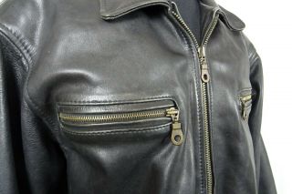 Men ' s Vintage Leather German Luftwaffe Style Motorcycle Biker Jacket XL 46R 5