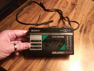 Vintage Sony Walkman Tested/works W/ Equalizer & Orginal Carrying Strap