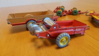 VINTAGE 5 Piece DINKY TOY Massey Harris Tractor with four Implements 3