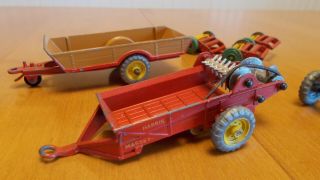 VINTAGE 5 Piece DINKY TOY Massey Harris Tractor with four Implements 6