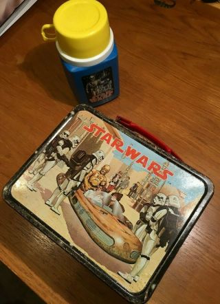 Vintage 1977 Star Wars Lunch Box With Thermos