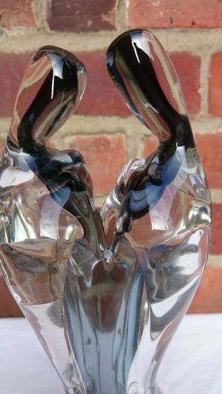 Vintage Italian Murano Art Glass Two Lovers Sculpture Vase 8