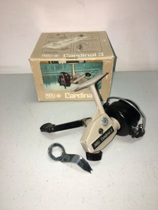 Vintage Zebco Cardinal 3 Spinning Reel With Spool & Box.