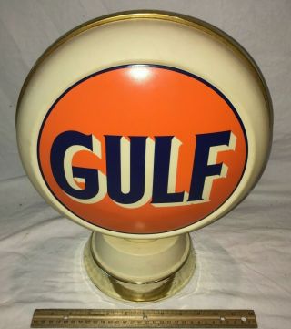 ANTIQUE GULF GAS OIL SERVICE STATION LIGHT UP LAMP PUMP STYLE GLOBE VINTAGE SIGN 3