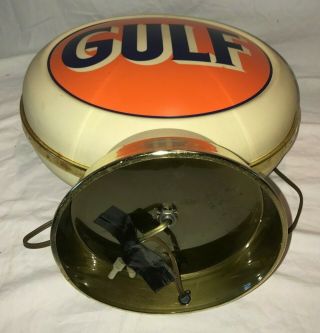 ANTIQUE GULF GAS OIL SERVICE STATION LIGHT UP LAMP PUMP STYLE GLOBE VINTAGE SIGN 7