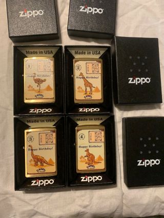 Camel Zippo Brass Collectors Packs 80 Years Complete Set Of 4 All Rare