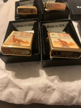 Camel Zippo Brass Collectors Packs 80 Years Complete Set Of 4 All Rare 7