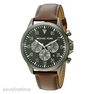 Michael Kors Men Gage 45mm Matte Gunmetal Case Chronograph Watch Mk8536 $250